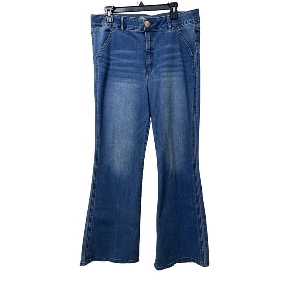 Democracy Absolution Skyrise Double Side Seam Bootcut Jeans Size 16 Stretch - Picture 1 of 9